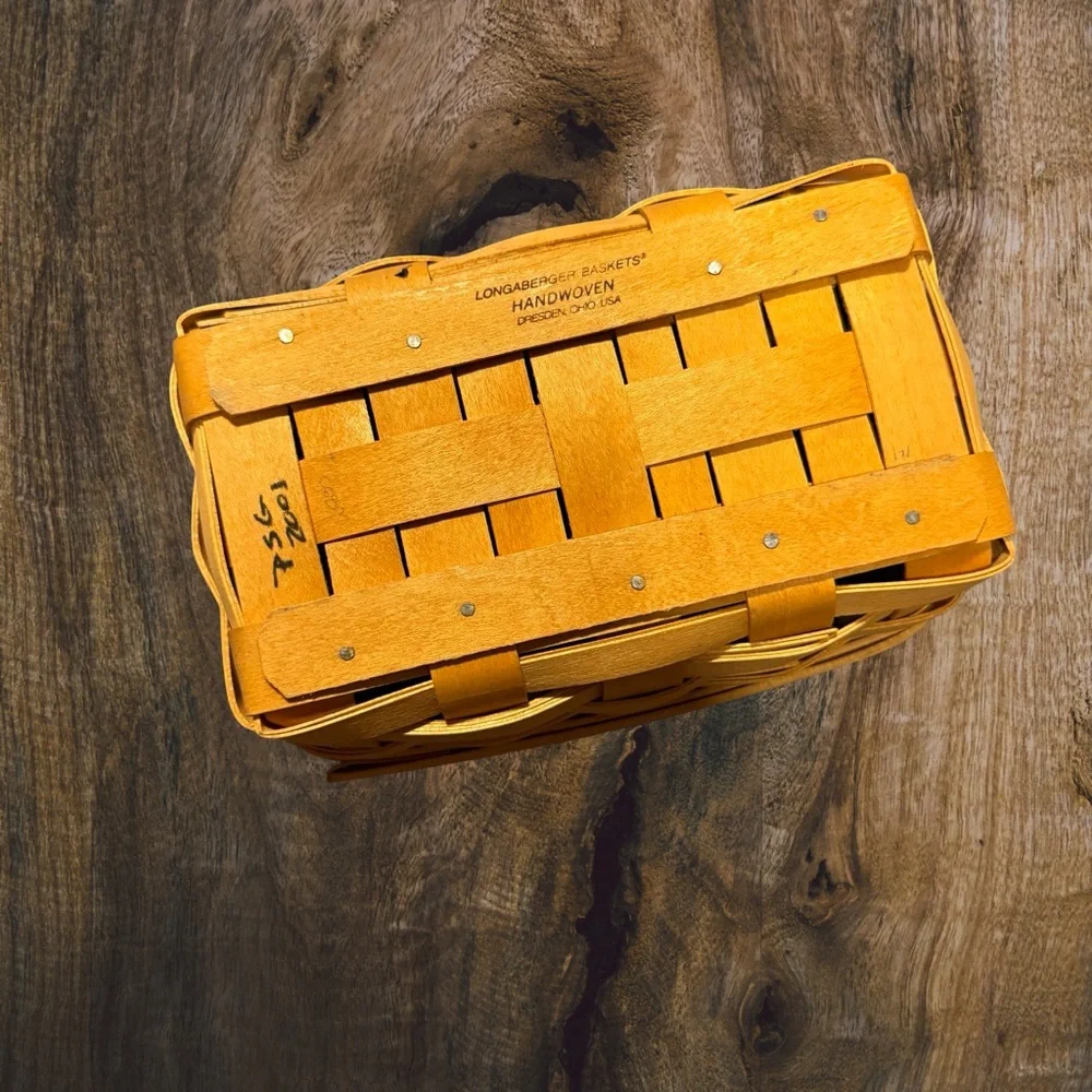Longaberger Handwoven Basket 2001‎ TSV Rectangular Wooden Storage